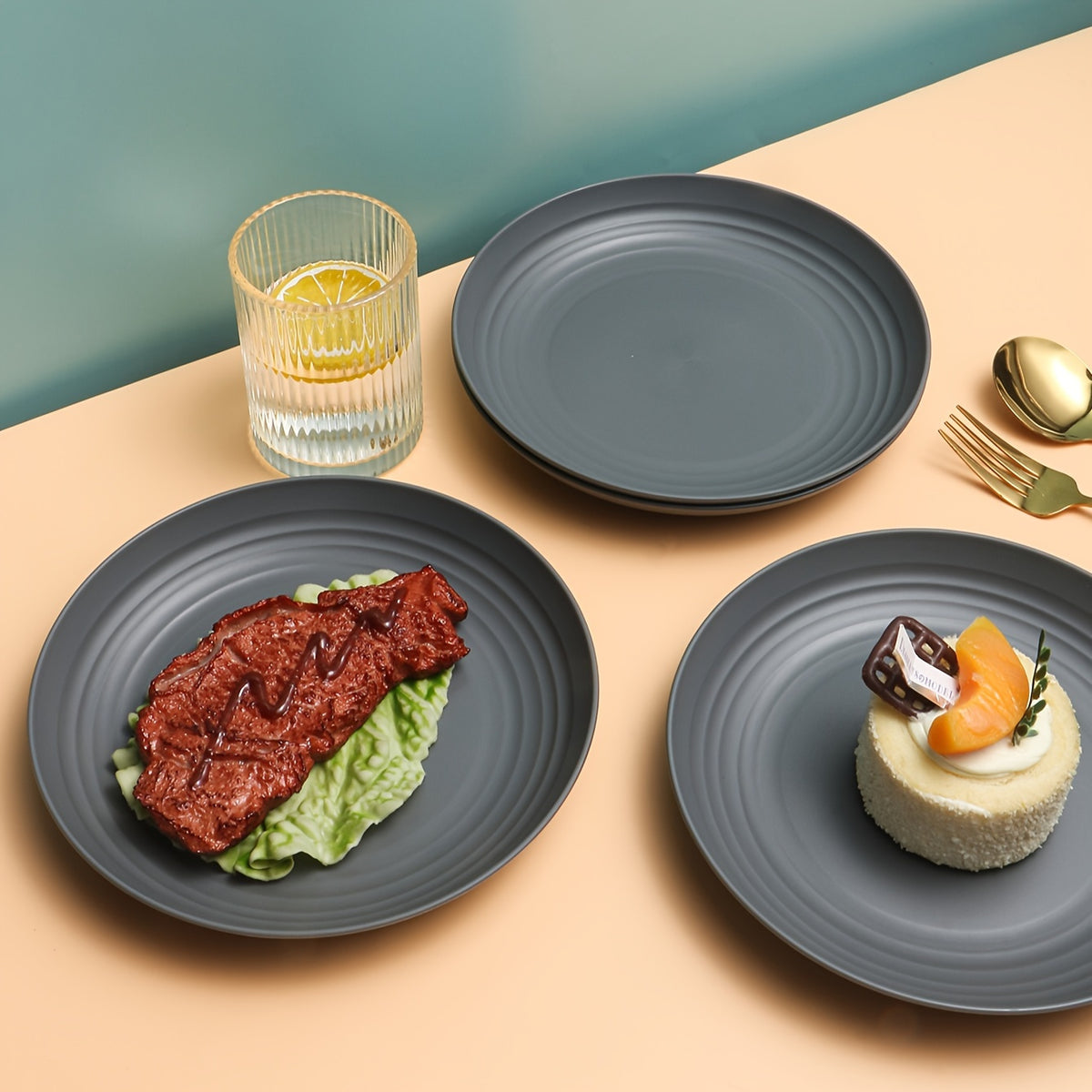 32pcs Gray Wheat Dinnerware Set