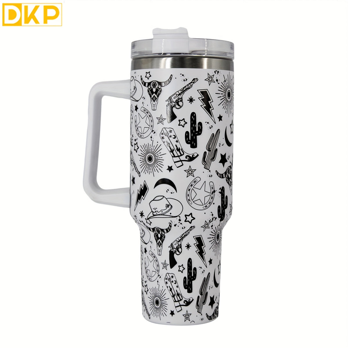 40oz Creative Straw Tumbler  Stainless Steel Handle