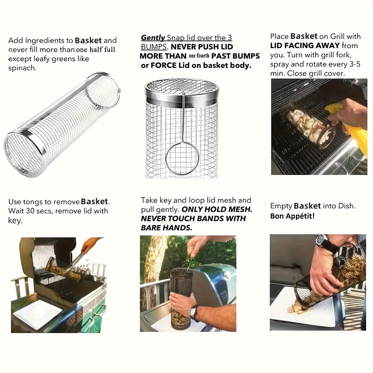 2pcs Stainless Steel Portable Barbecue Cooking Grill Net