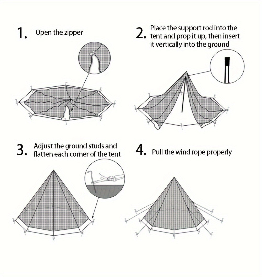 Ultimate Camping Pyramid Tent - Insulated for Cozy Nights, Fire-resistant