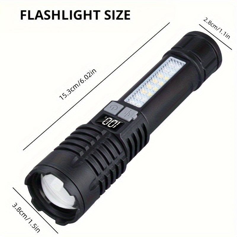 Ultra-Bright LED Flashlight with 5 Modes - USB Rechargeable