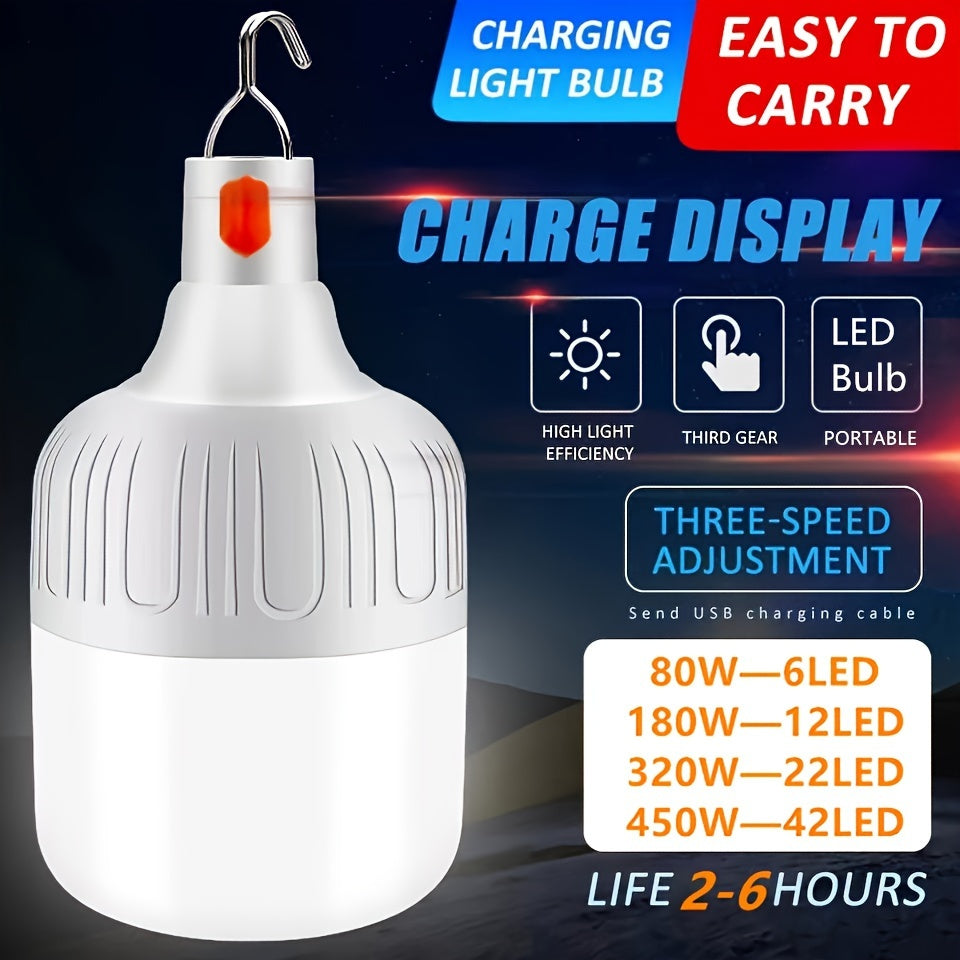 Portable Powerhouse LED Emergency Light - 80W/180W/320W/450W Rechargeable Lantern