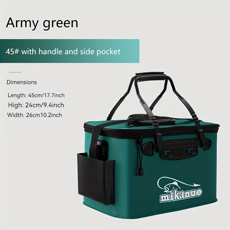 Quick-Collapse Live Fish Bucket & Tackle Storage