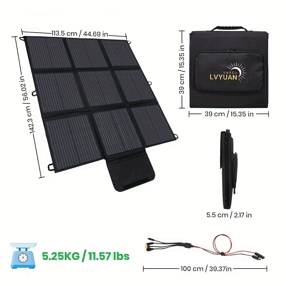 200W Portable Solar Panel with Adjustable Kickstands & Foldable Design