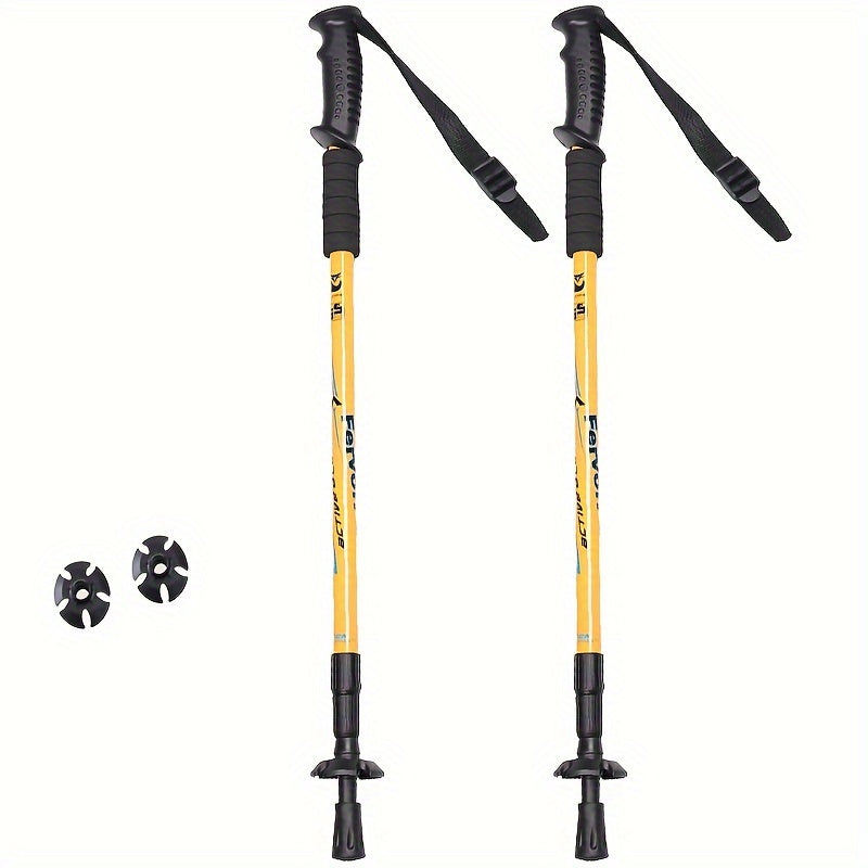 2pcs, Aluminium Alloy Telescopic Hiking Stick