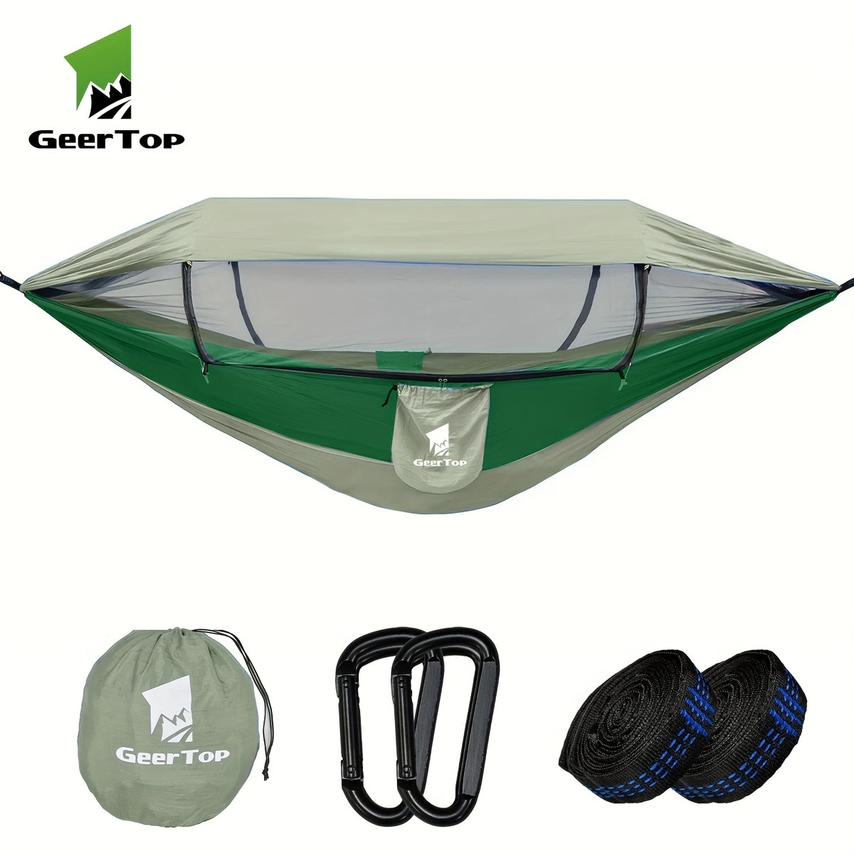 3-in-1 Outdoor Hammock | Double Sleep Rest Camping Hammock with Mosquito Net