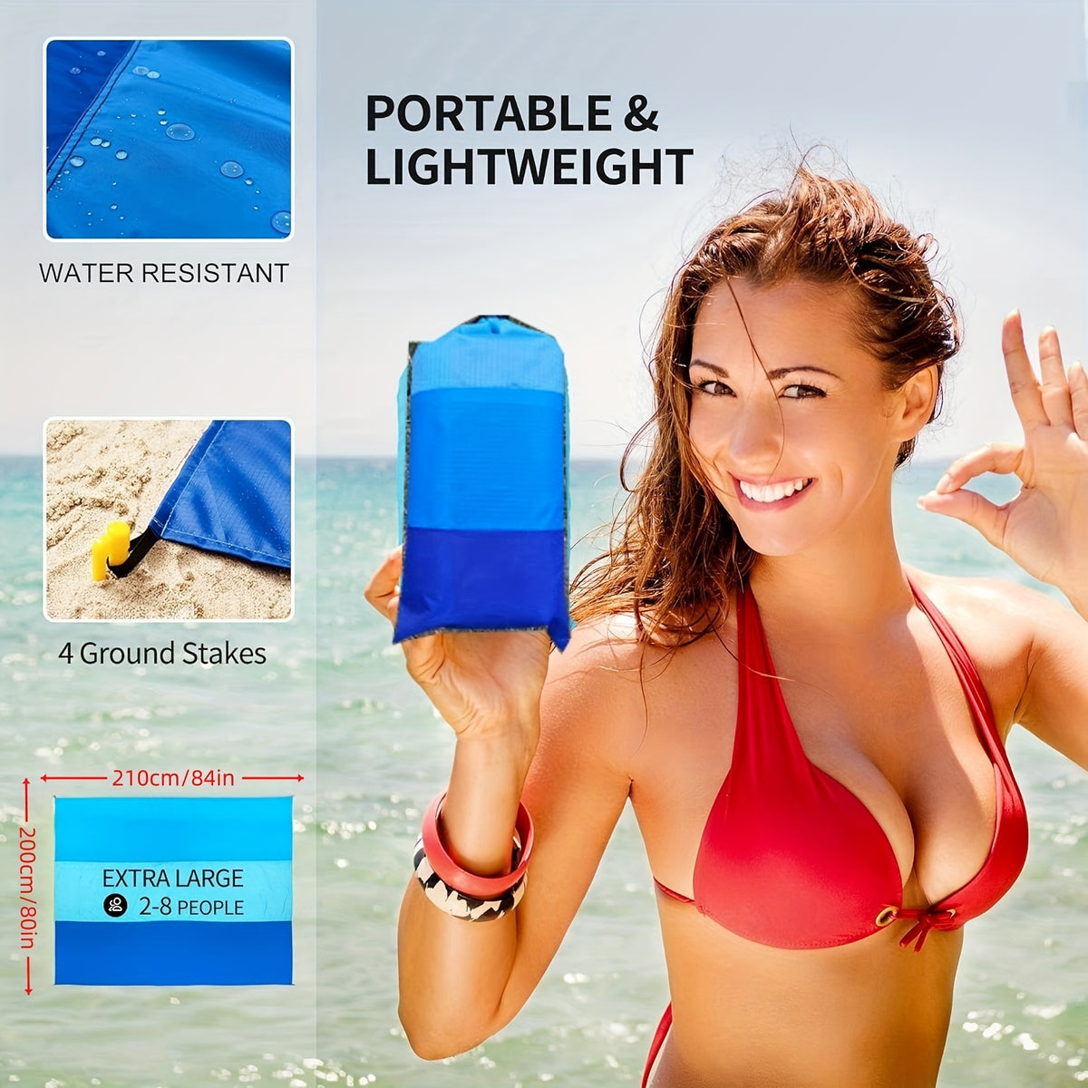Extra-Large Waterproof & Sandproof Beach Blanket - Quick Dry