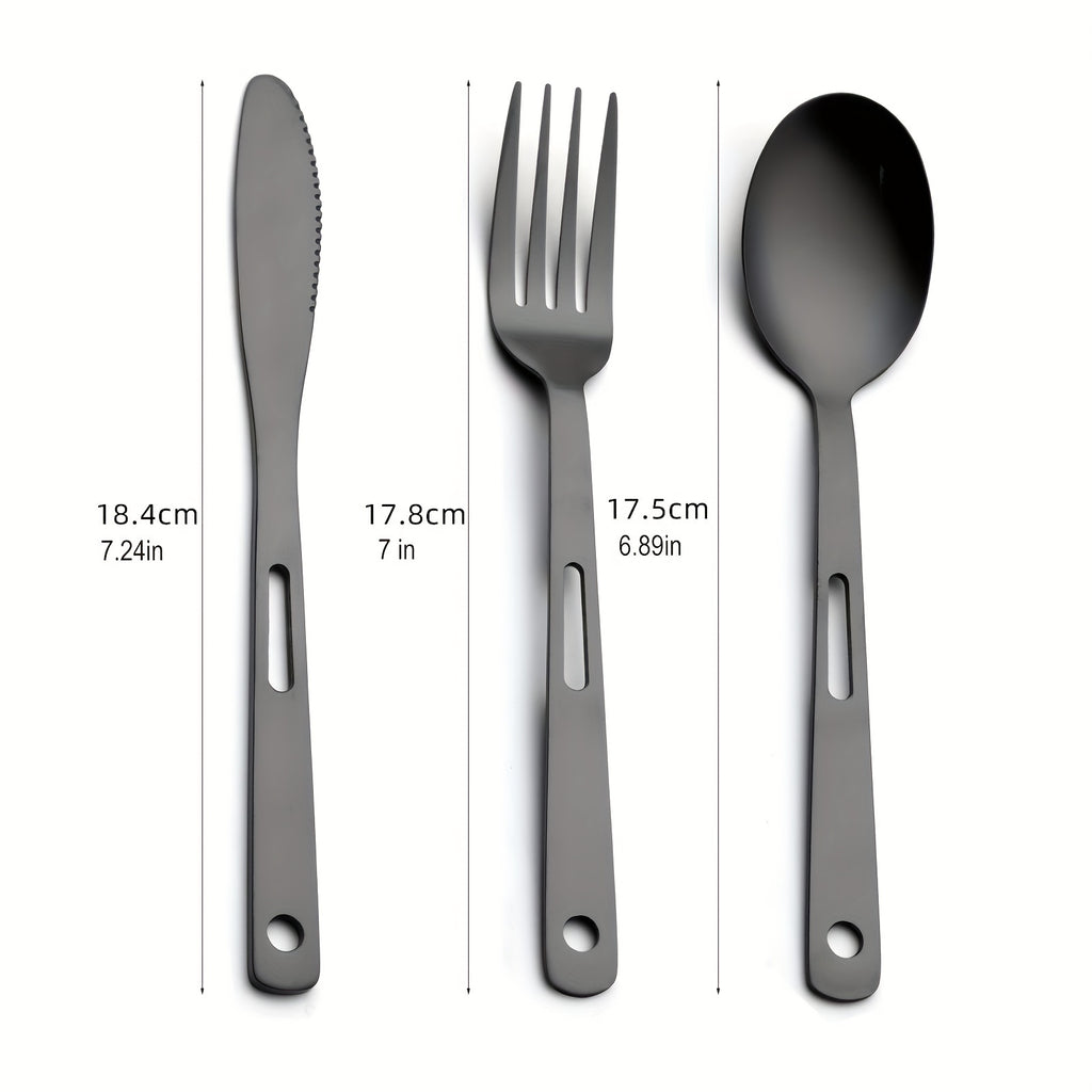 6pcs/set Stainless Steel Tableware Set - Knife, Fork & Spoon