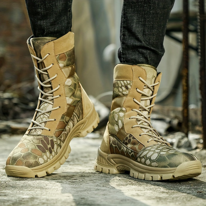 Men's Tactical Boots - Non-slip High-top Lace-up Fleece Warm Boots