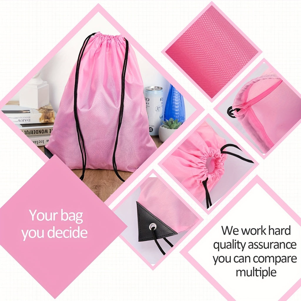 Vibrant Nylon Drawstring Backpack  16"- Lightweight & Durable
