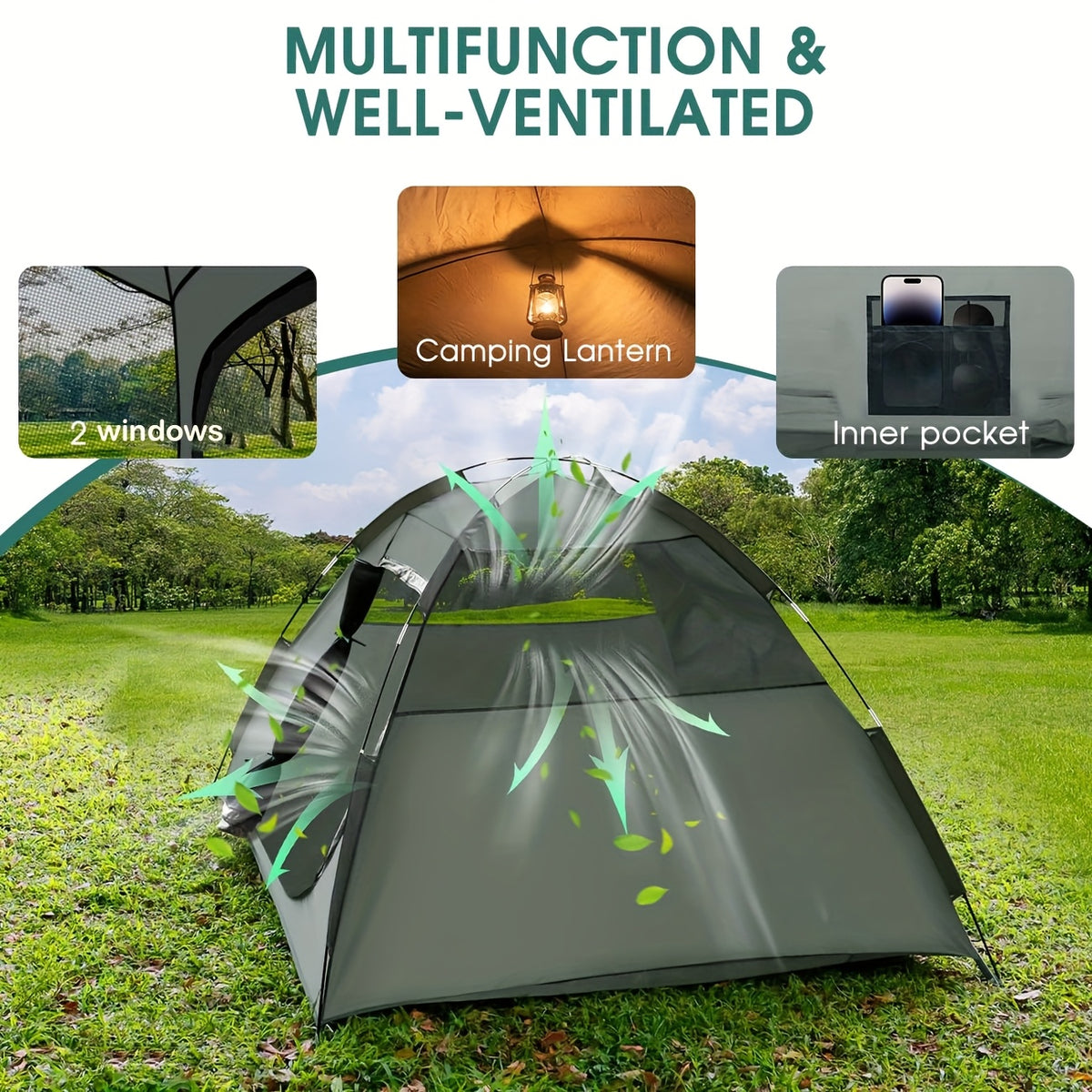 Tent for Camping, Suitable for 2 to 5 Individuals