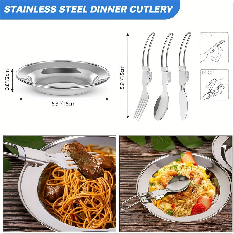 2-3 people camping portable combination pot set