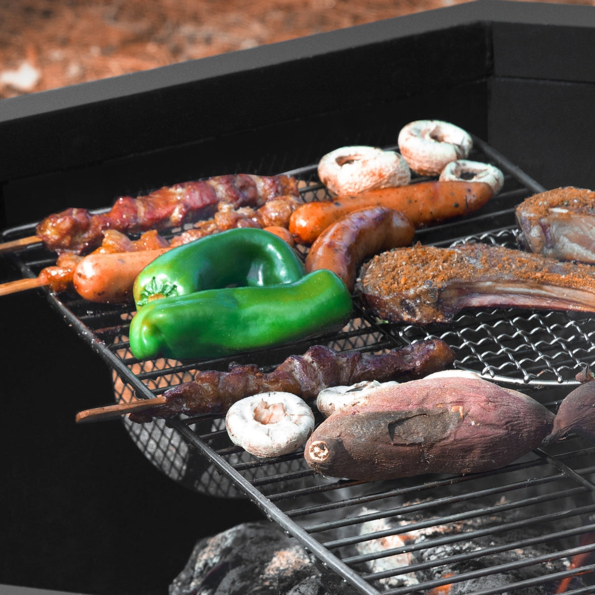43 inch Fire Pit, Outdoor Fire Pits with Cooking Grill