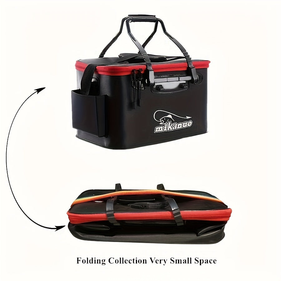 Quick-Collapse Live Fish Bucket & Tackle Storage