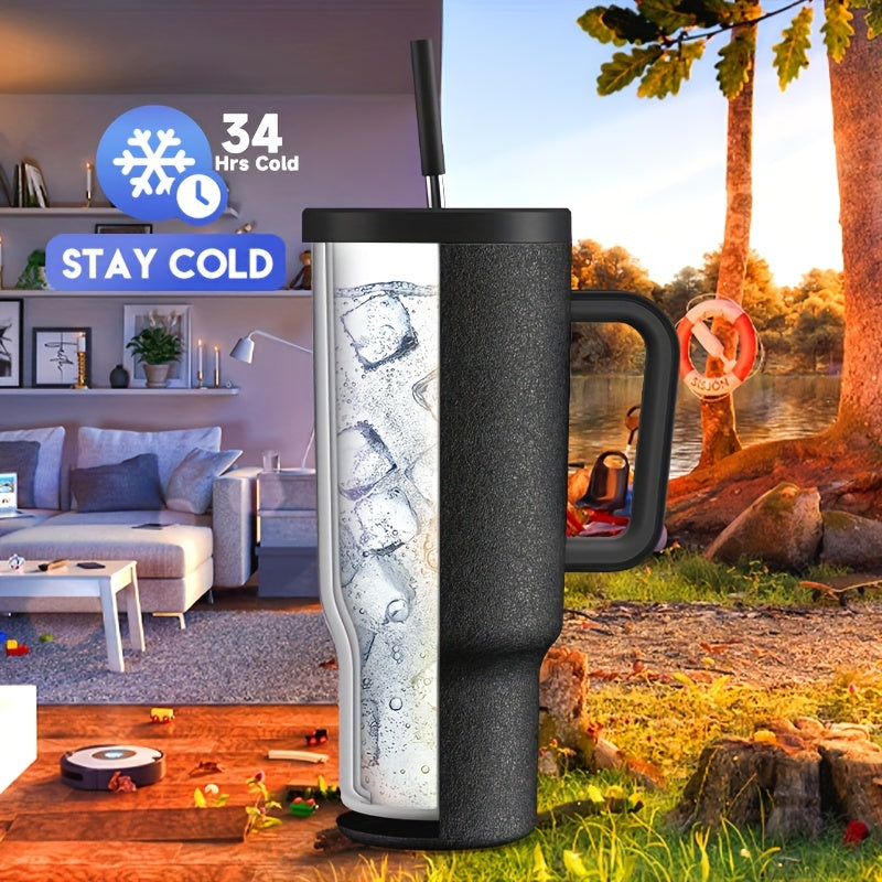 40oz Stainless Steel Tumbler With Lid And Straw - Insulated