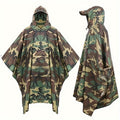 Camouflage Rain Poncho For Adults, Raincoat For Camping Hiking Walking