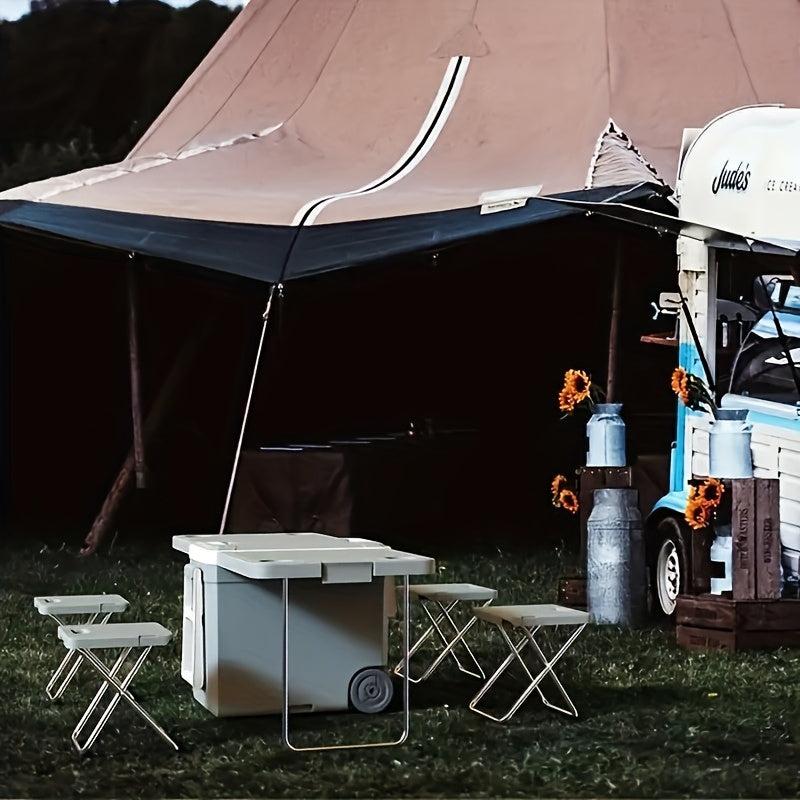 High-Performance Portable Cooler Refrigerator with Instant Chill & Rolling Table