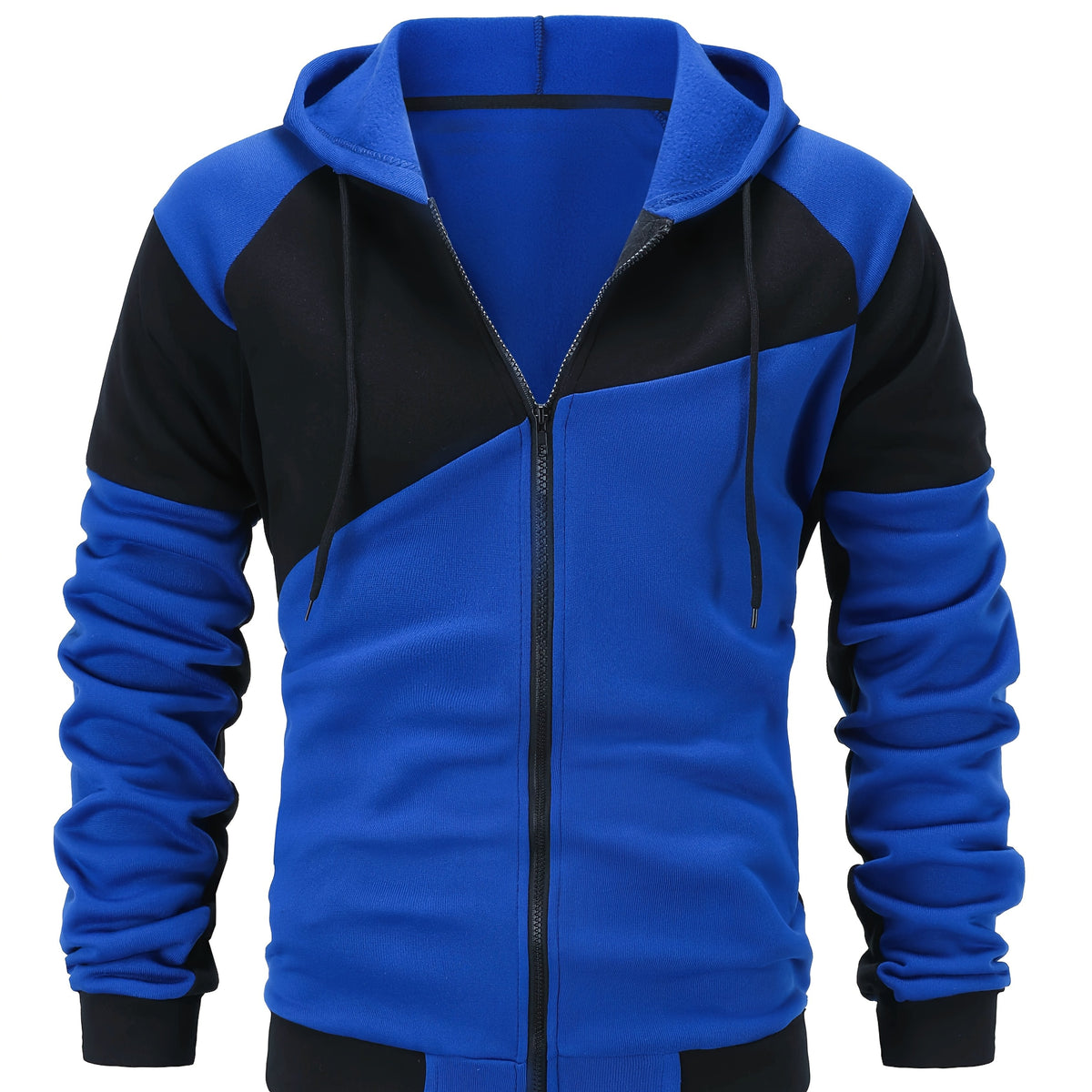 Double Layer Drawstring Hooded Jacket