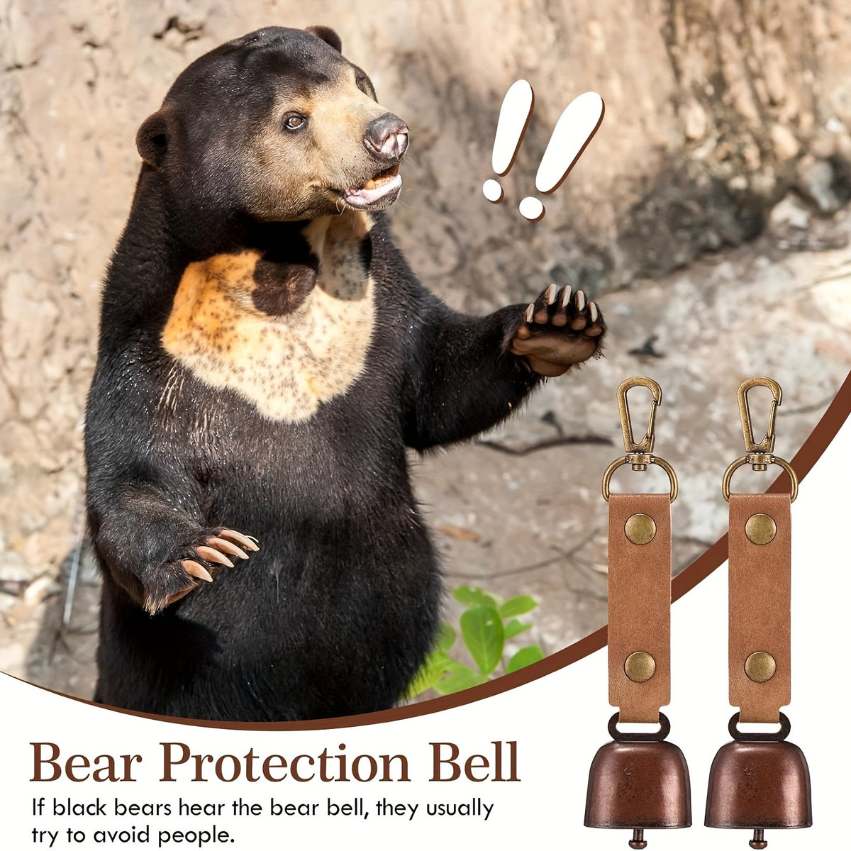 Loud Bear Bell With Whistle Set For Hikers