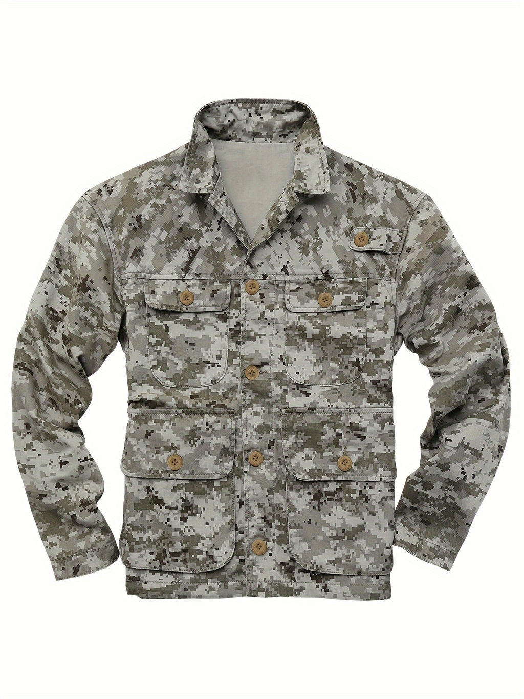 Men's Stylish Camo Cargo Windbreaker Jacket - Water-Resistant