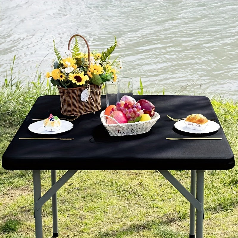 34 X 34inches Black/White Stretchy Square Table Cover