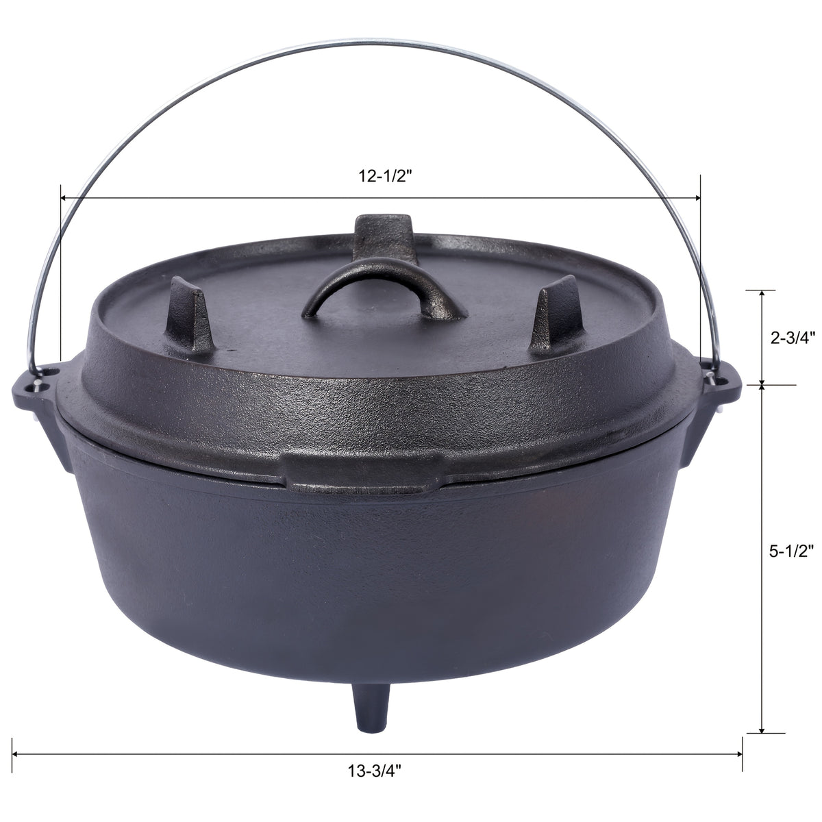 6 Quart Heavy-Duty Pre-Seasoned Cast Iron Dutch Oven with Lid