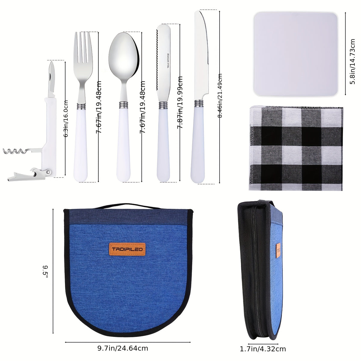 Camp Silverware Picnic Tableware Storage Set