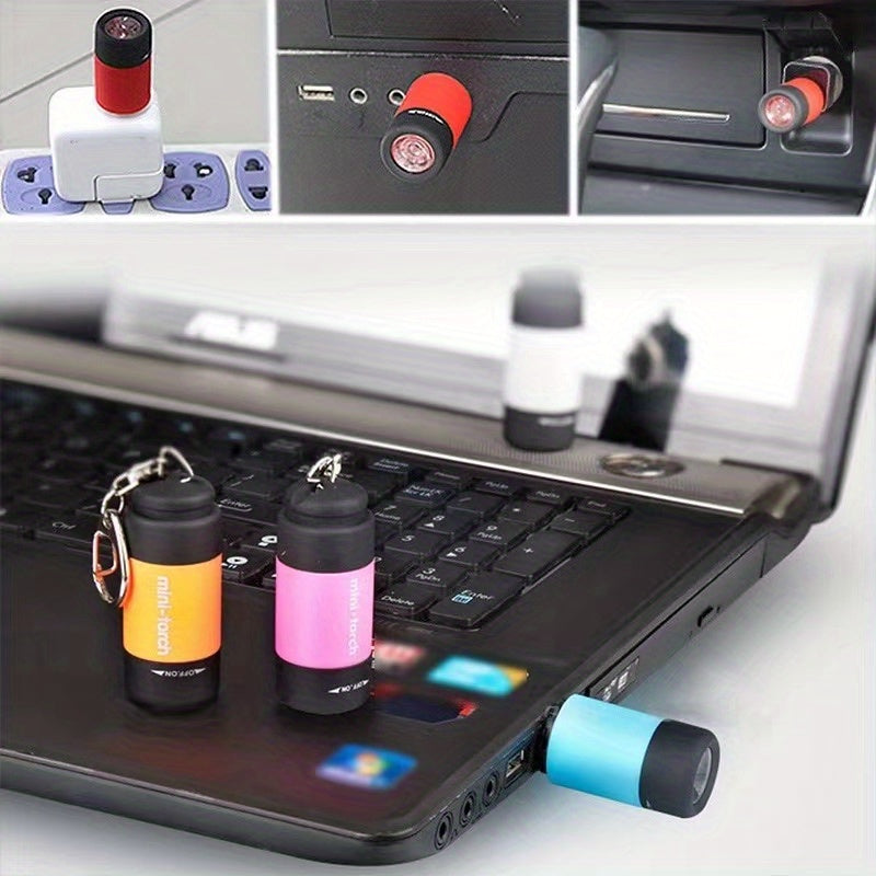 USB Rechargeable Portable Flashlight Keychain