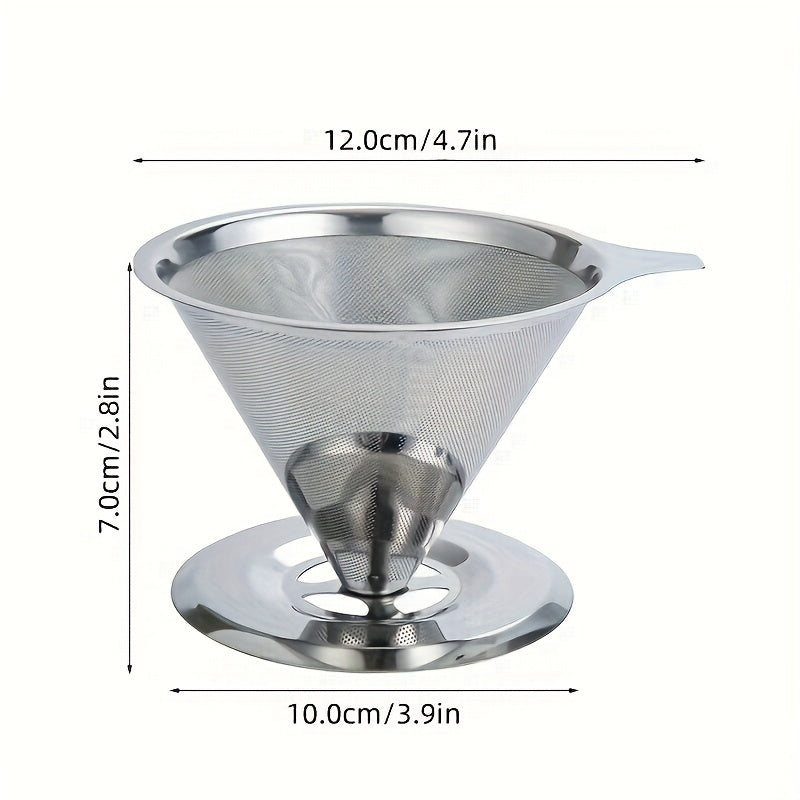 Stainless Steel Reusable Pour-Over Coffee Dripper