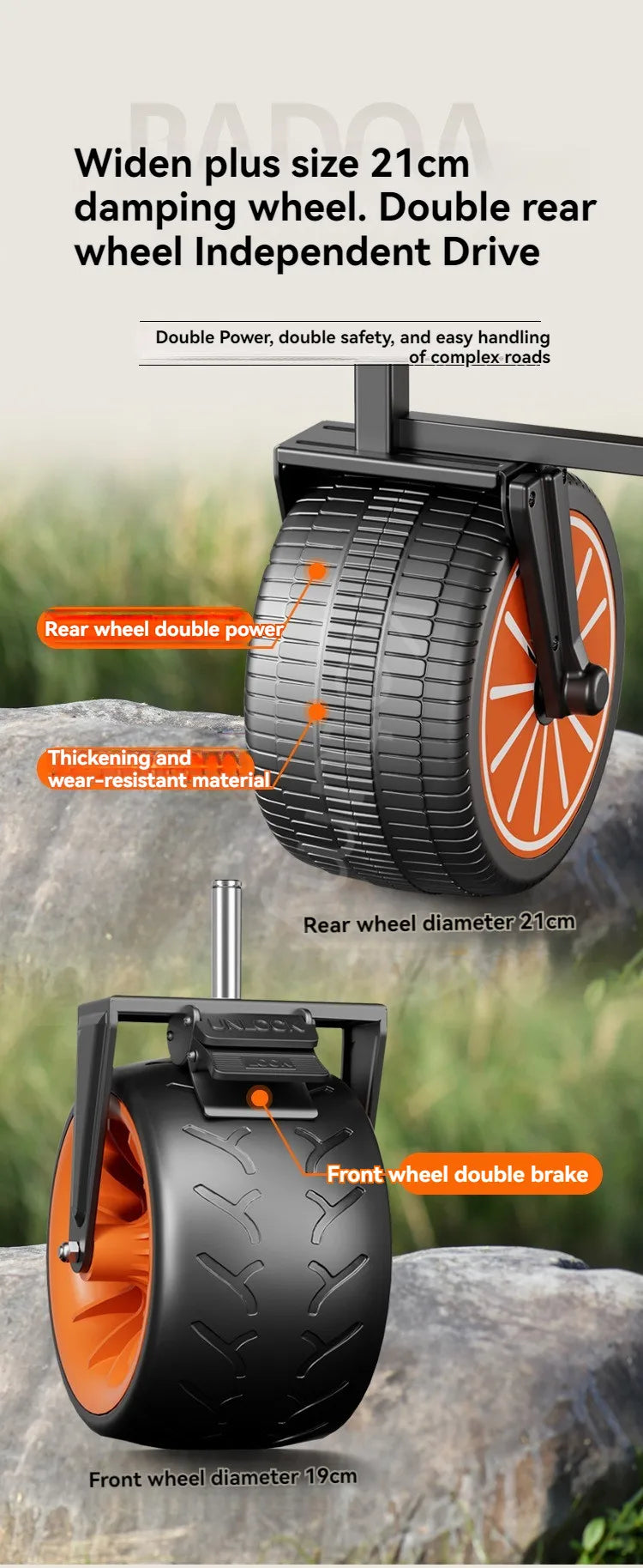 Electric Camp Car, Outdoor Camping Carrying Foldable Handcart