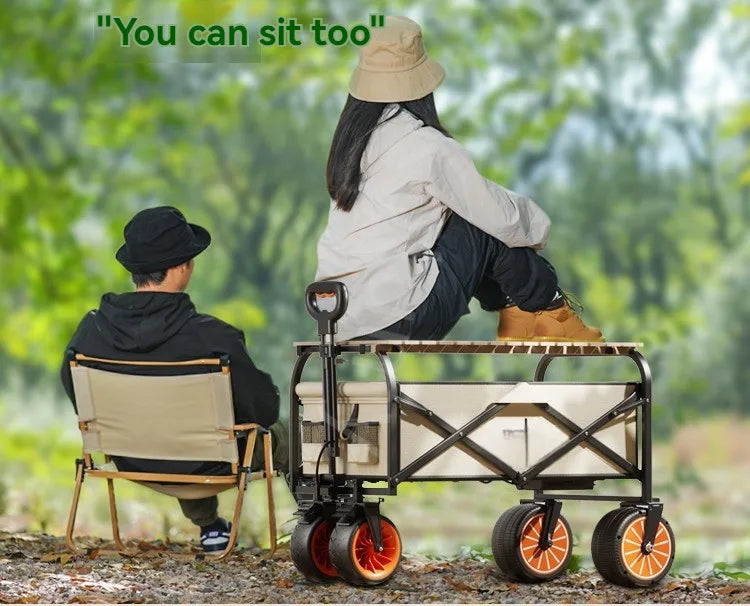 Electric Camp Car, Outdoor Camping Carrying Foldable Handcart