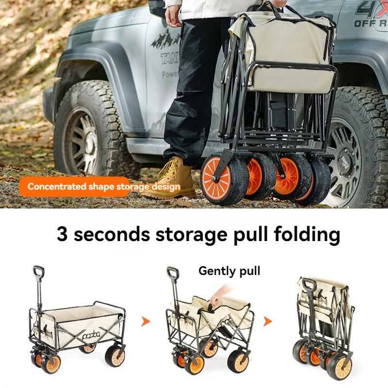 Electric Camp Car, Outdoor Camping Carrying Foldable Handcart