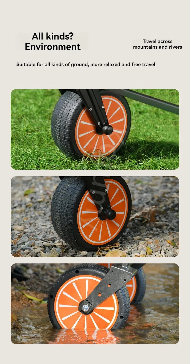 Electric Camp Car, Outdoor Camping Carrying Foldable Handcart