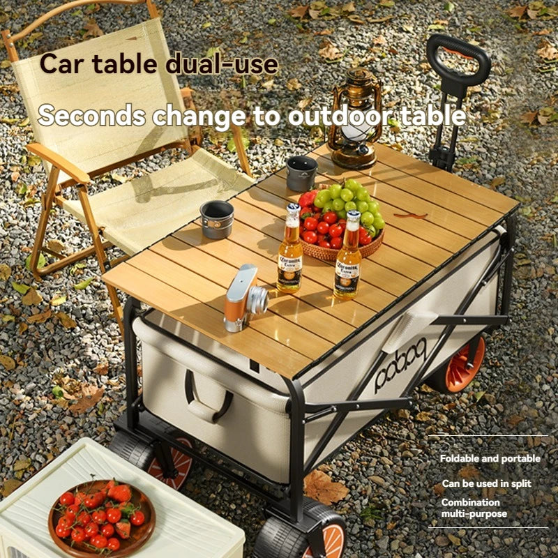 Electric Camp Car, Outdoor Camping Carrying Foldable Handcart