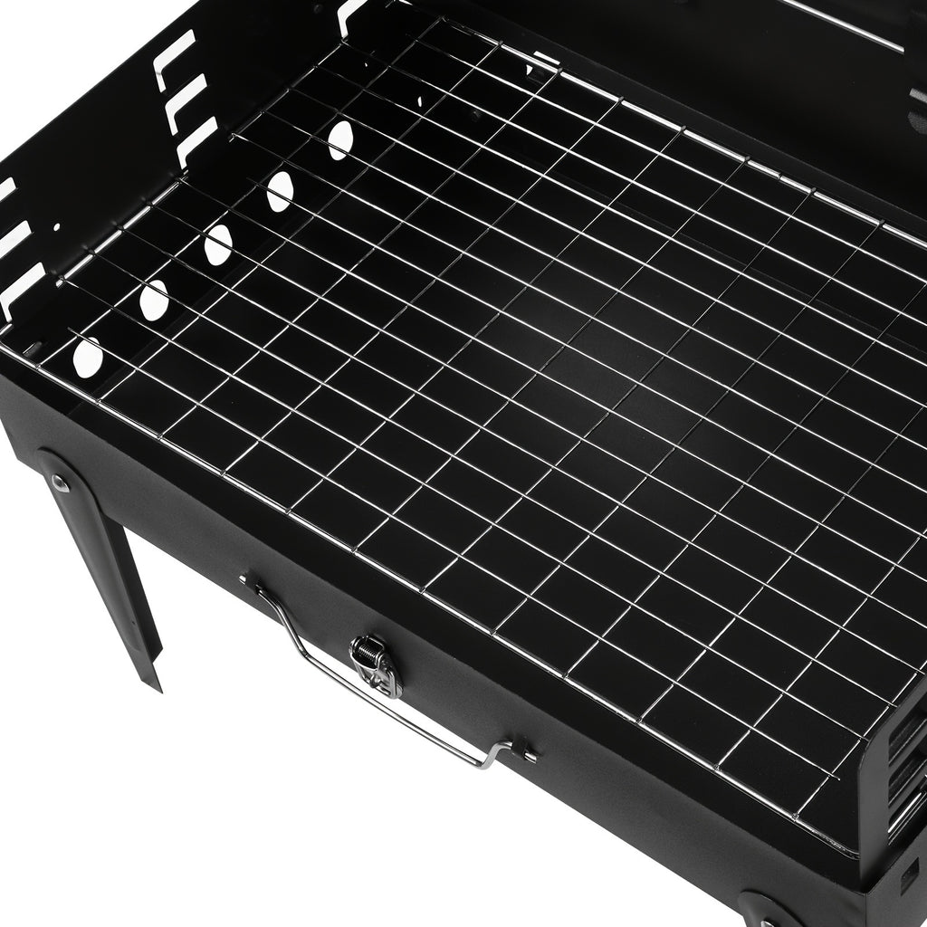 Compact Charcoal BBQ Grill 44x27x7cm - Easy Carry Design