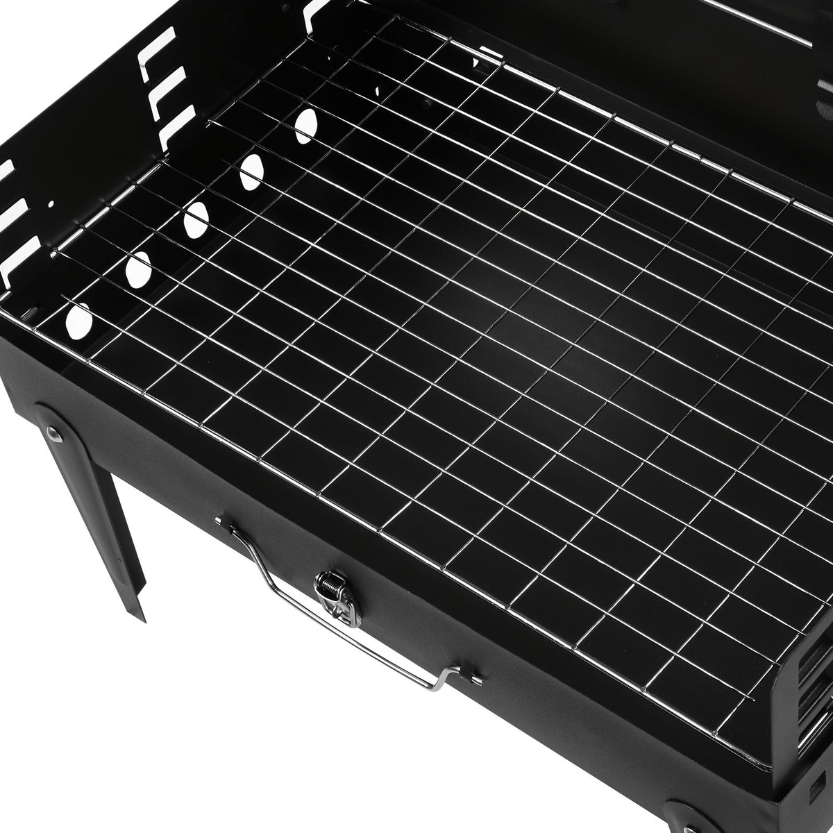 Compact Charcoal BBQ Grill 44x27x7cm - Easy Carry Design