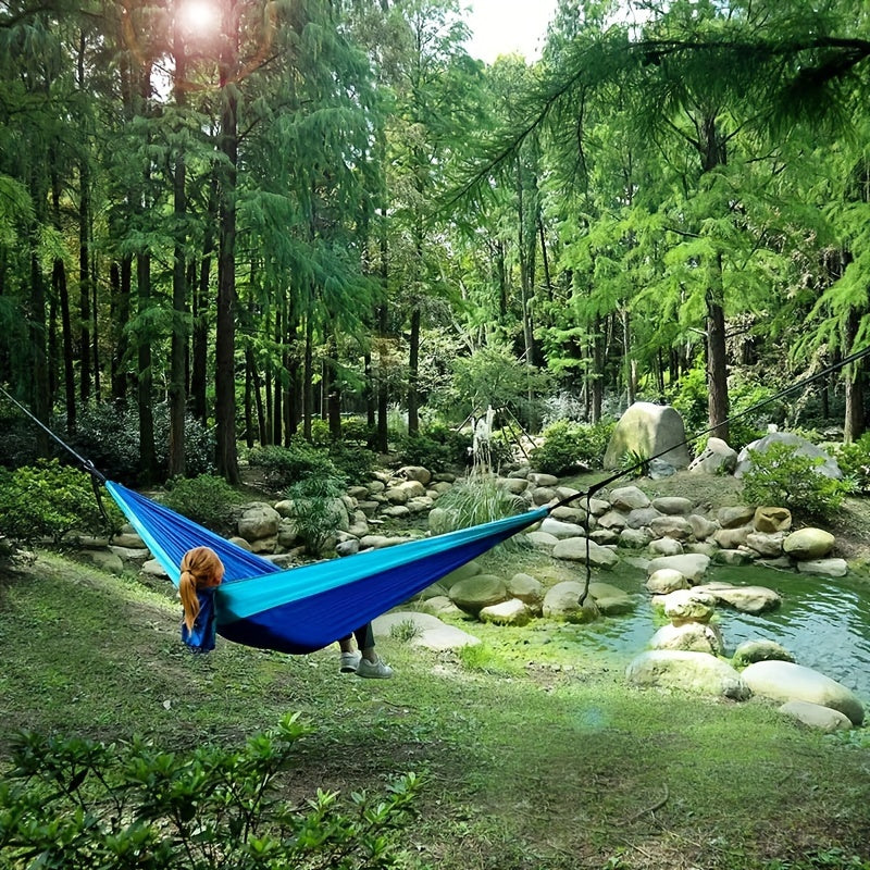 Solid Color Parachute Hammock With Strap And Black Carabiner