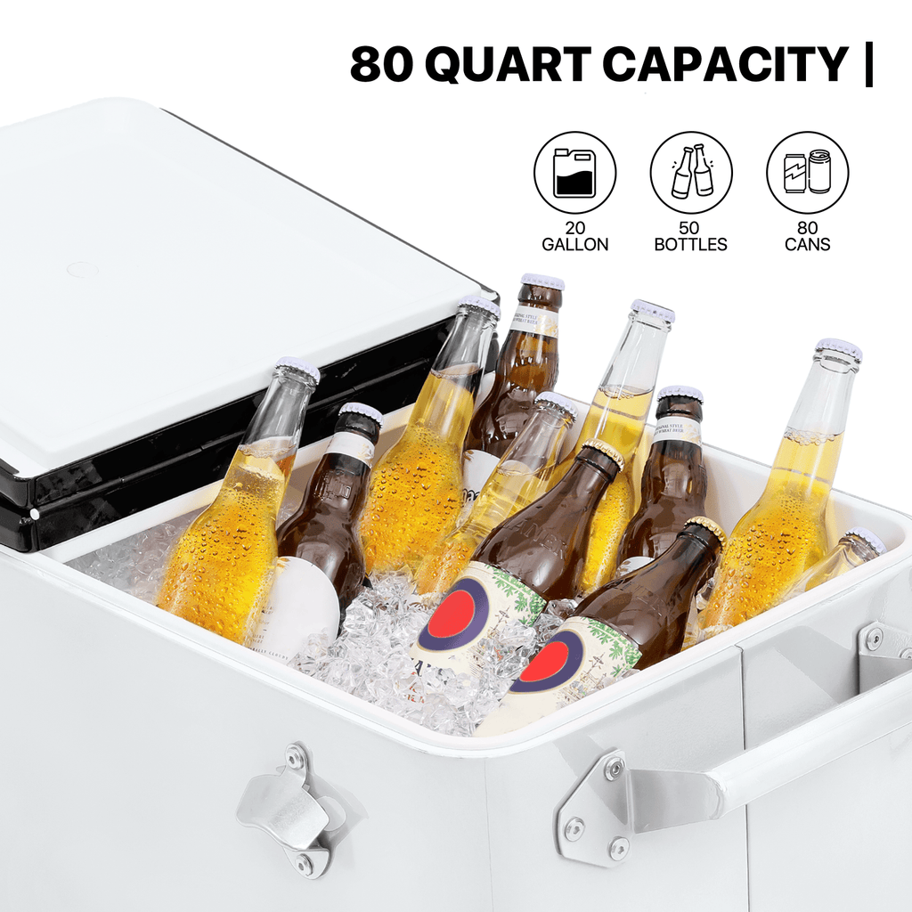 MADOG 80 Quart Rolling Ice Chest Cart