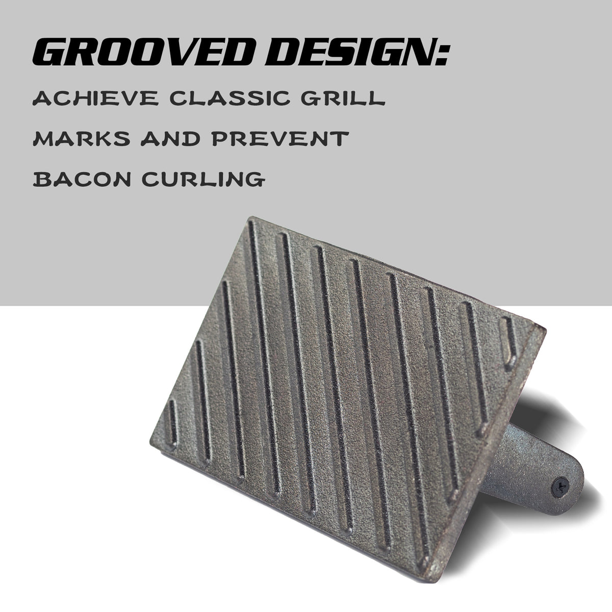Cast Iron Grill Press With Wooden Handle