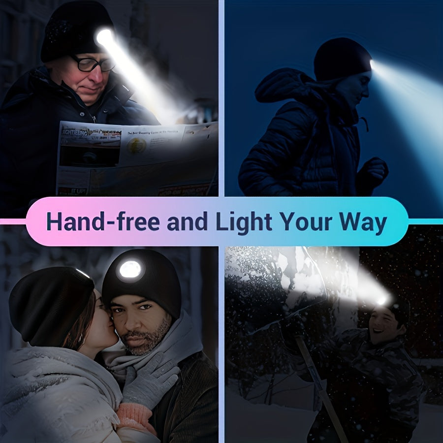 1pc Unisex Beanie Hat With LED Light