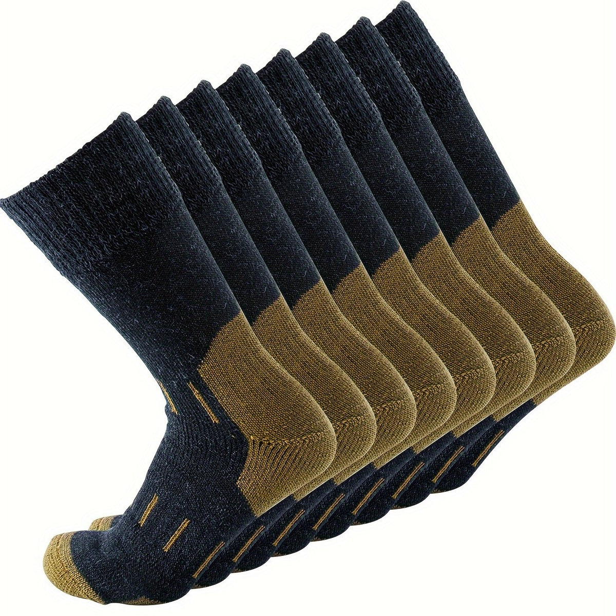 4pcs Men's Wool Wool Athletic Socks - Warm, Moisture-Wicking Mid-Calf Crew Socks