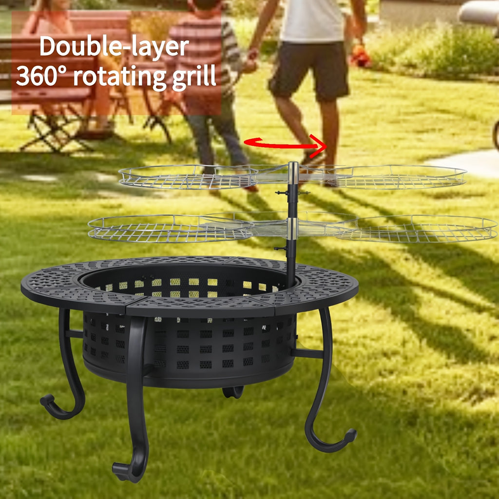 37" Metal Fire Pit For Outside