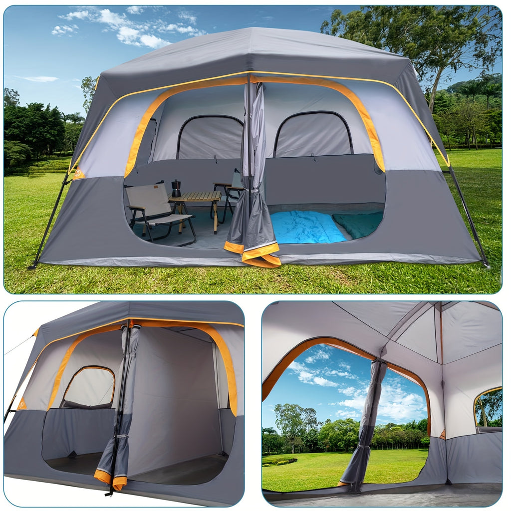 Camping Tent 8 Person, Waterproof Windproof Family Tent with Rainfly