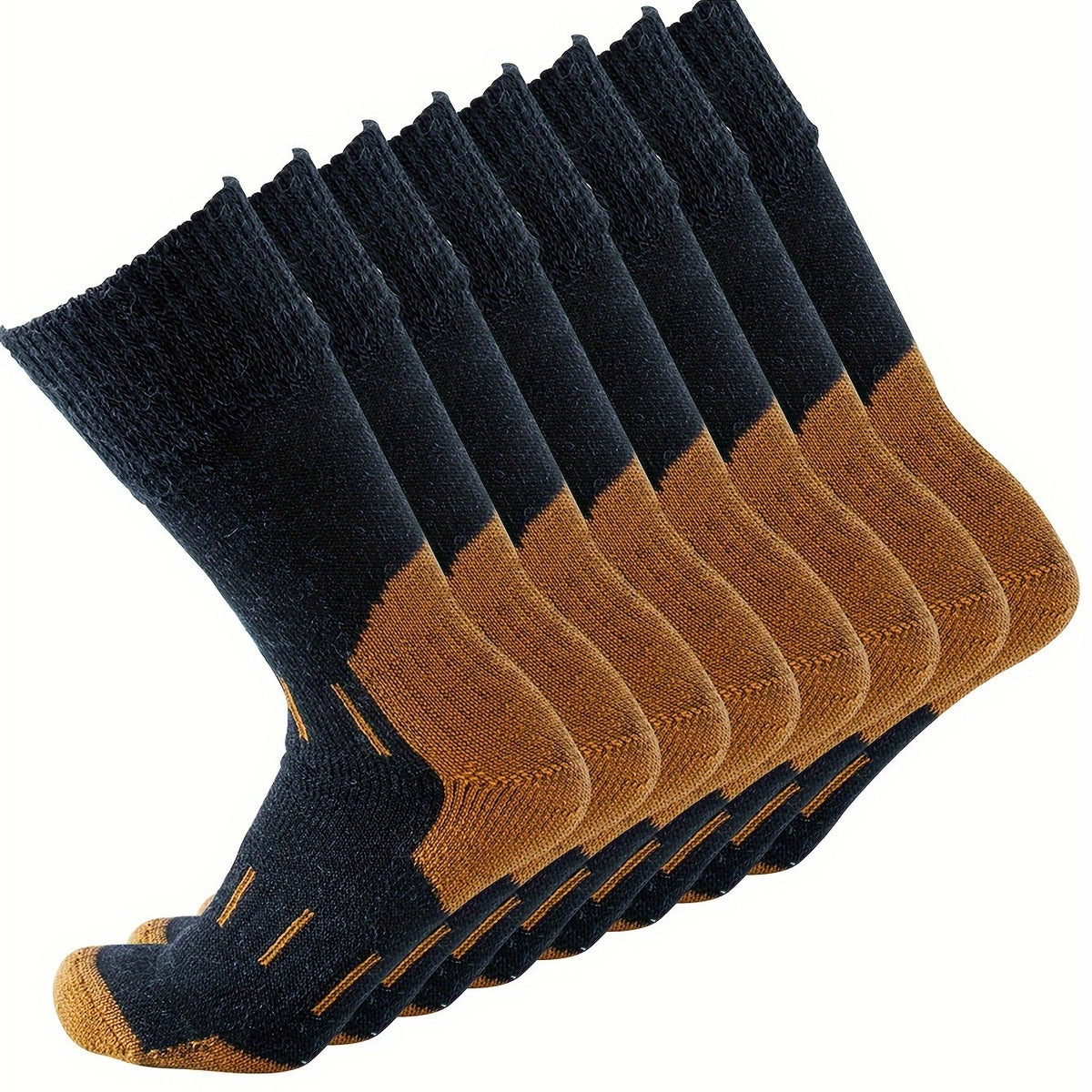 4pcs Men's Wool Wool Athletic Socks - Warm, Moisture-Wicking Mid-Calf Crew Socks
