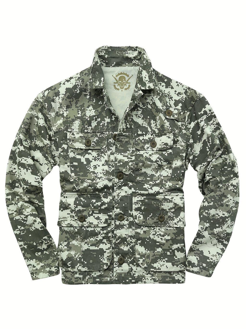 Men's Stylish Camo Cargo Windbreaker Jacket - Water-Resistant