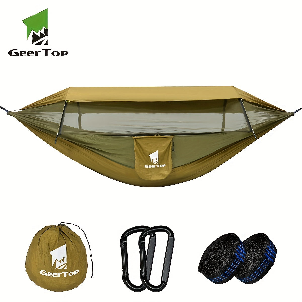 3-in-1 Outdoor Hammock | Double Sleep Rest Camping Hammock with Mosquito Net