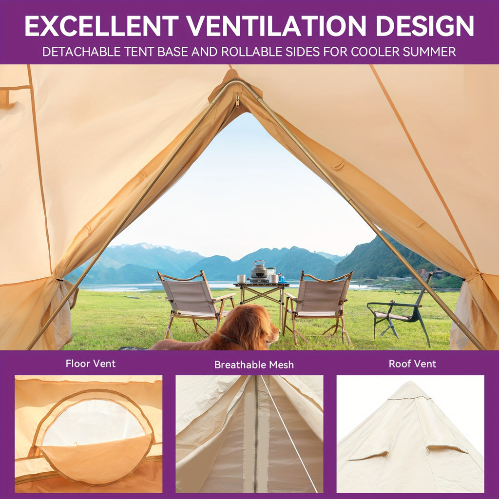 4 Seasons 290G TC Cotton Bell Tent - Waterproof