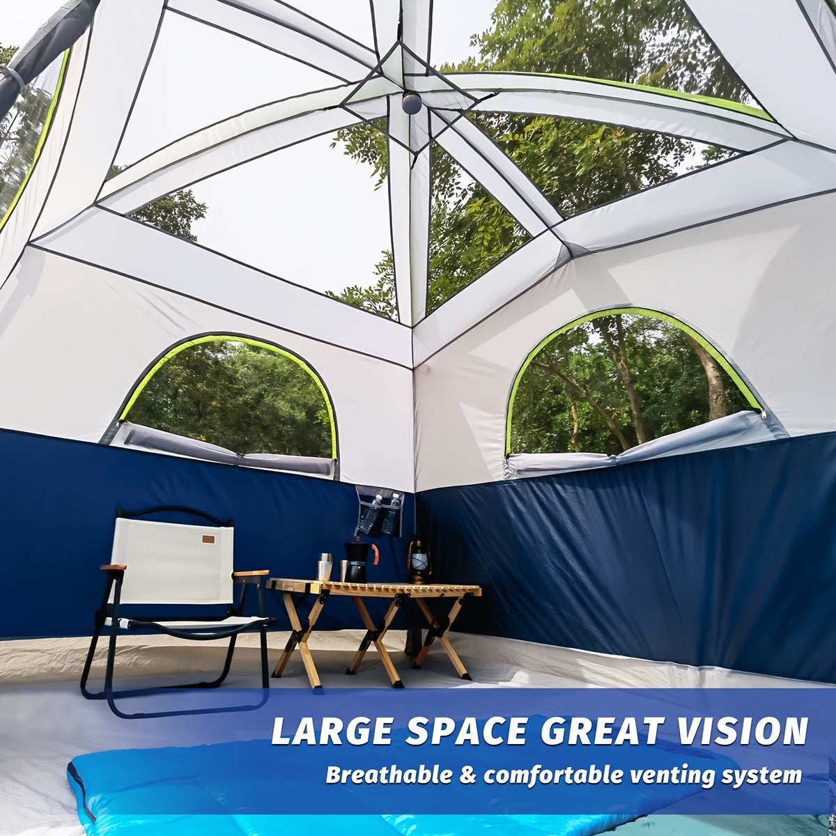 6 Person Waterproof Windproof Easy Setup, Double Layer Family Camping Tent