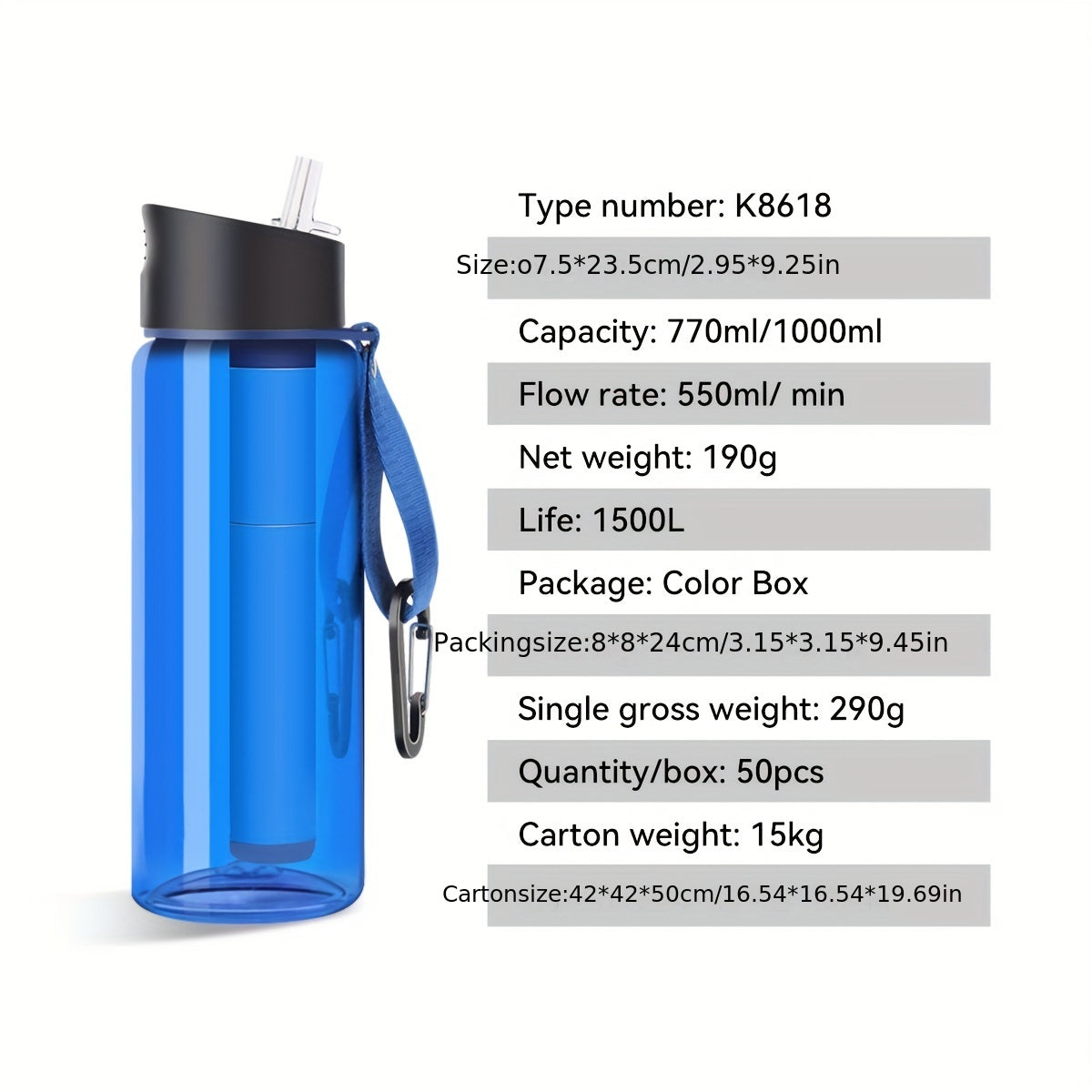 Sports Water Purification Cup with Filter