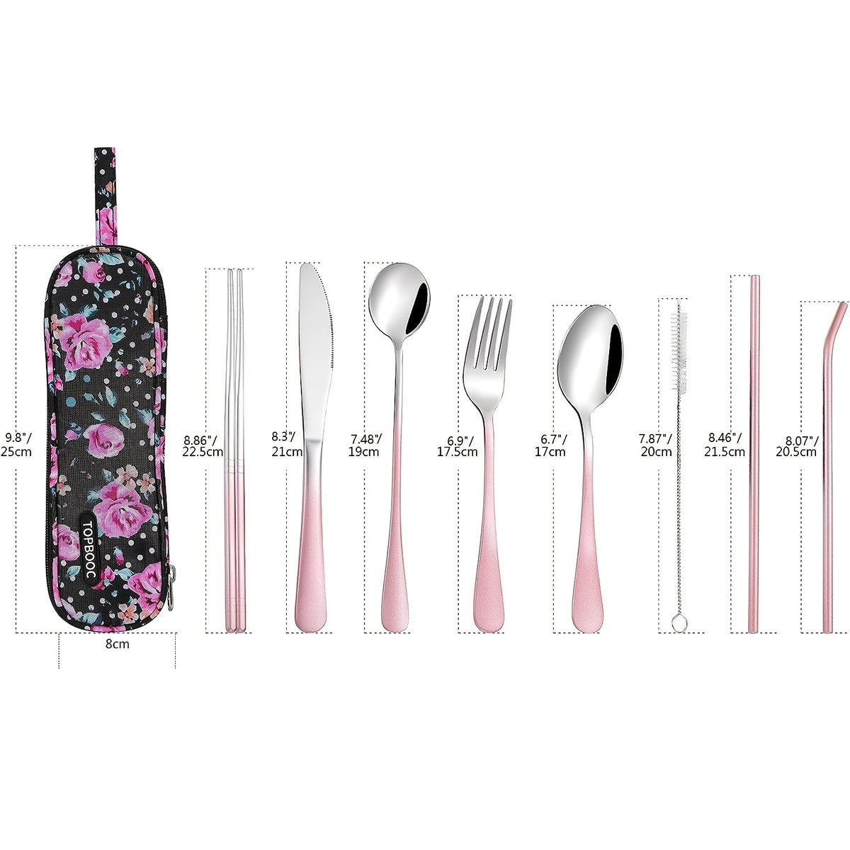 Travel Utensils, Reusable Silverware Set to Go Portable